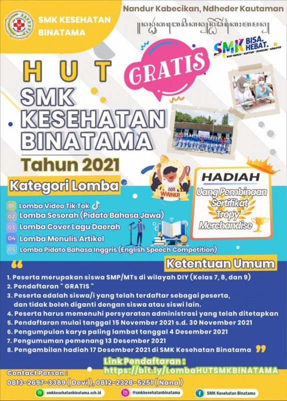 Semarak Lomba Virtual Dalam Rangka HUT-9 SMK Kesehatan Binatama