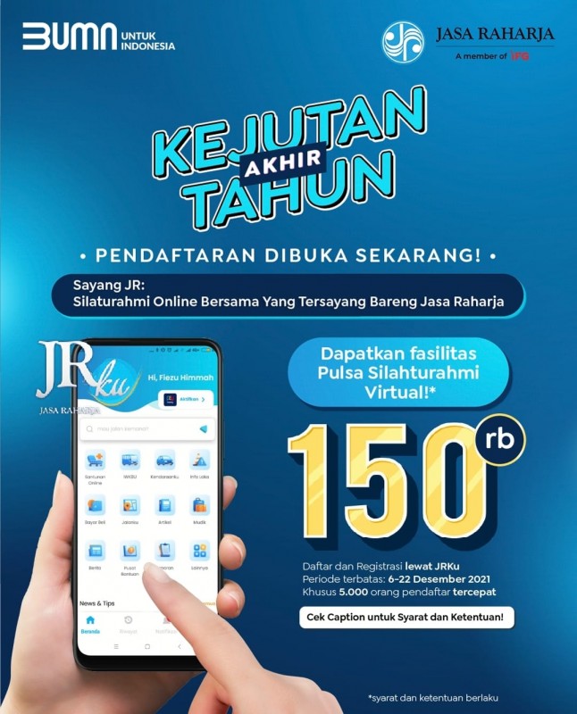 Cegah Penularan Covid-19 & Tekan Angka Laka Lantas, Jasa Raharja Fasilitasi Silaturahmi Online Nataru Tahun 2021