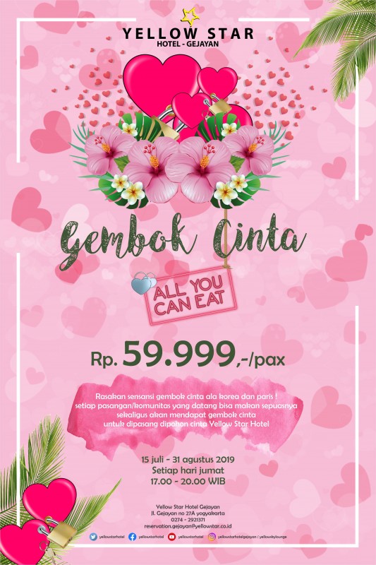 Promo All You Can Eat Gembok Cinta Yellow Star Hotel Gejayan
