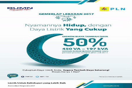 Rayakan Lebaran, PLN Berikan Diskon Penyambungan Tambah Daya