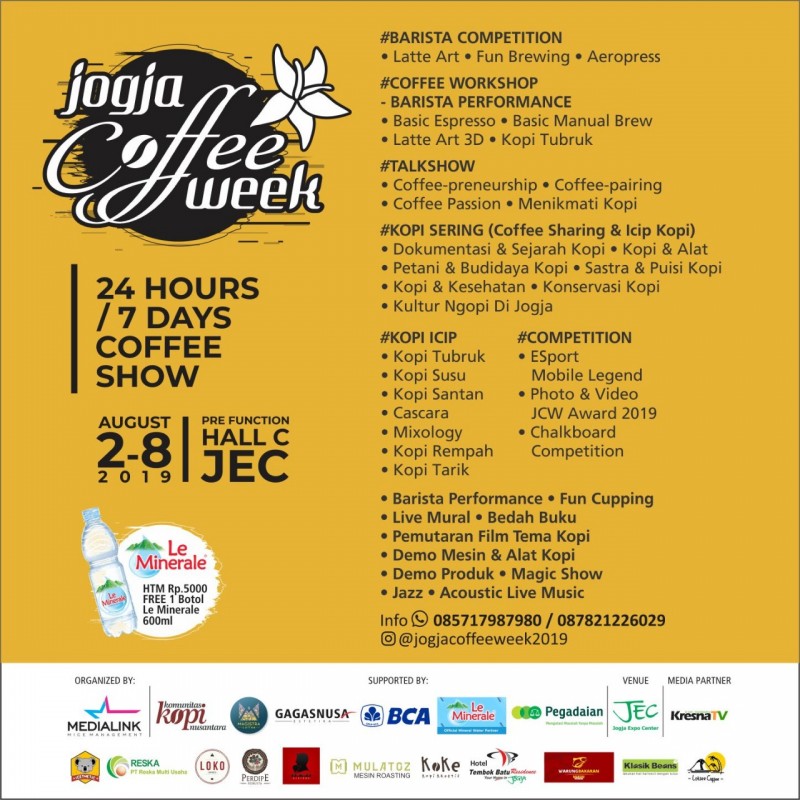 Jogja Coffee Week 2019 Dimulai, Ngopi 24 Jam Non Stop Selama Seminggu